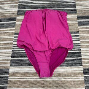 Spanx Women's Pull On Padded One Piece Swimsuit Strapless Pink Size 10